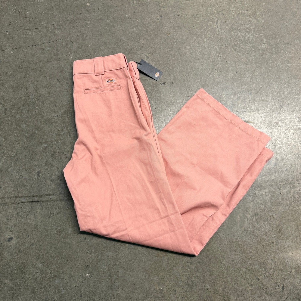 Dickies Womens High Waisted Wide Leg Work Pants Pink Twill FP901R2R Size 10R